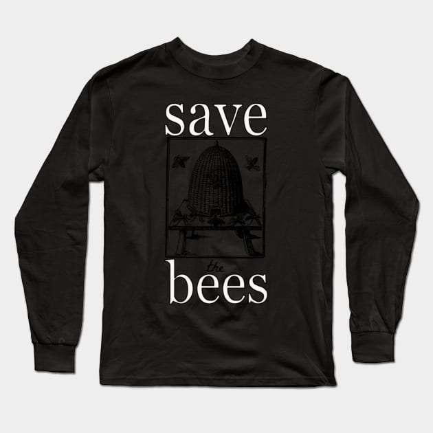 Save the Bees Vintage Hive Long Sleeve T-Shirt by ellanely